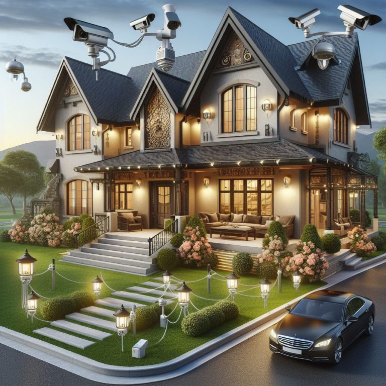 Wireless Surveillance Systems installed on a large family home with cameras and alarms placed all over it