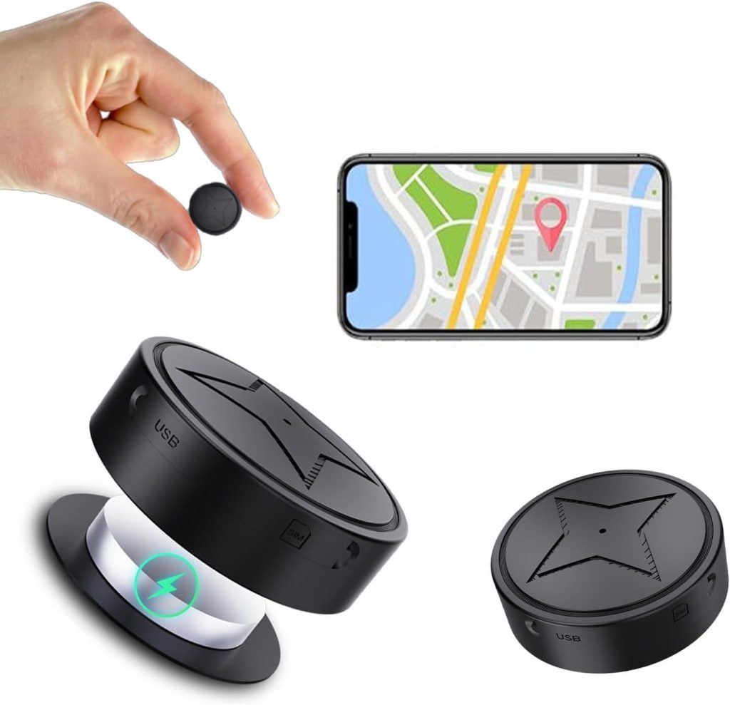 Zeacool's Tiny GPS Tracker being held to see size compared to fingers