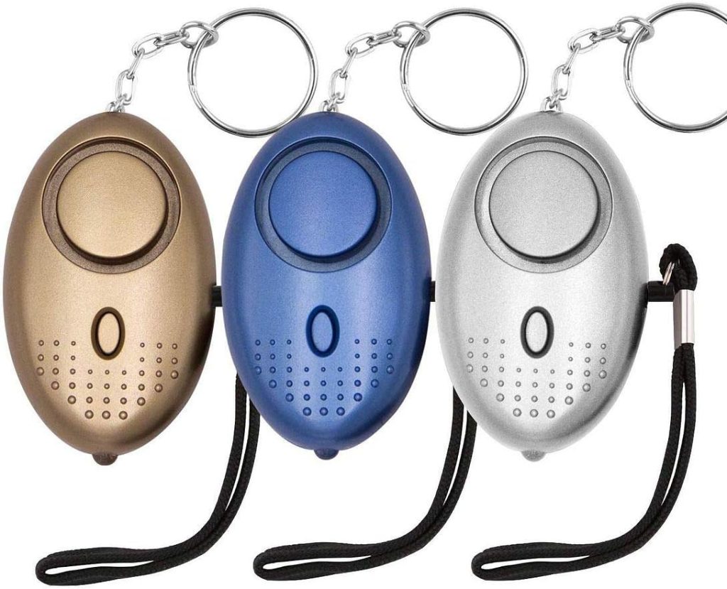 KOSIN Safe Sound Personal Alarm 3 pack with gold blue and white alarms