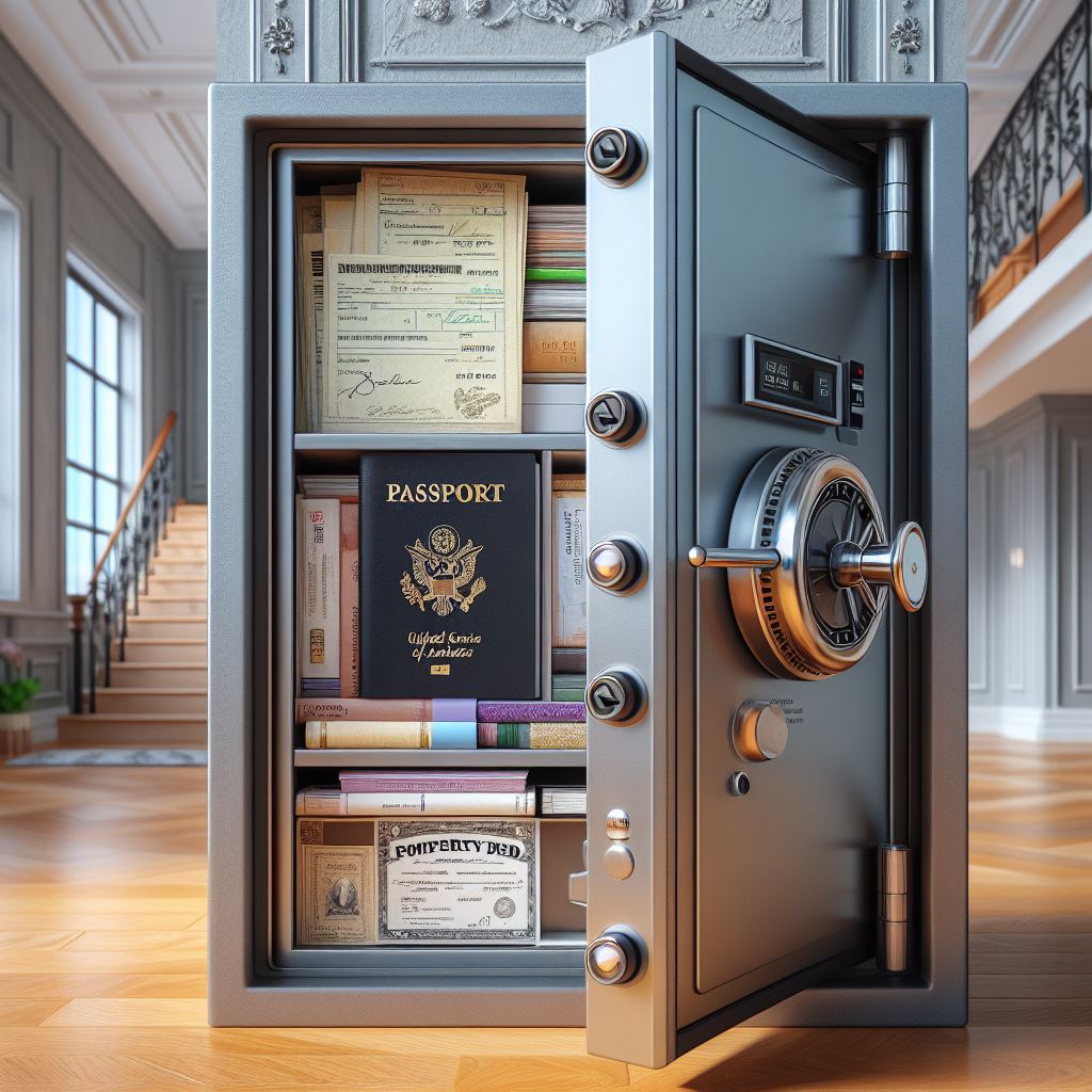fireproof safe with social security card passport and other important documents
