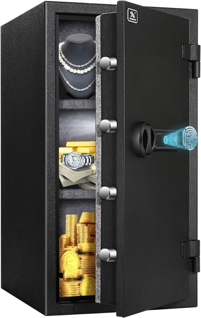 TIGERKING Fireproof Safe with Fingerprint DIgital Lock