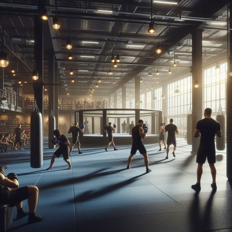 a self-dense basics course being taught at a boxing gym