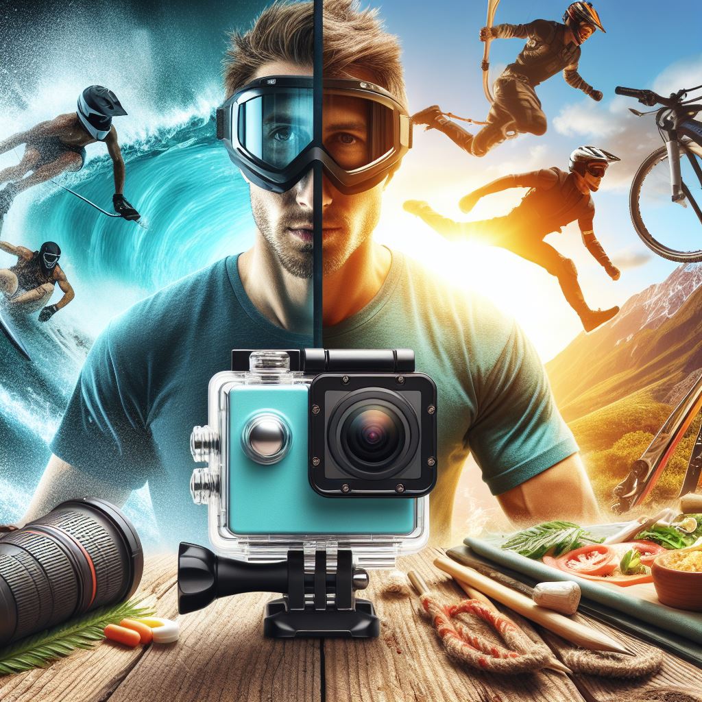 themes of adventure and safety with an action camera at the center