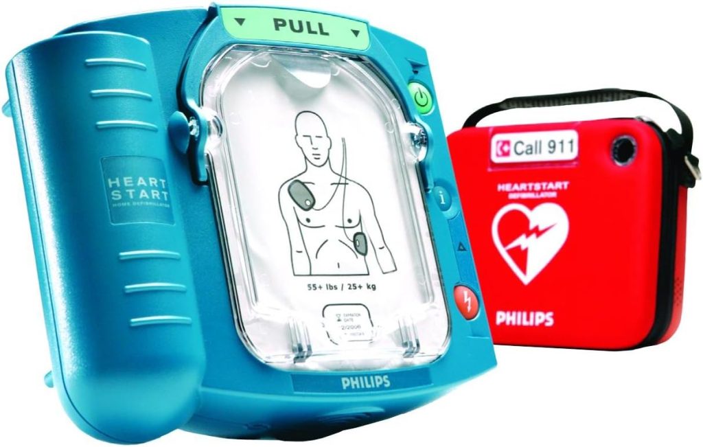 Blue Philips HeartStart Home AED Defibrillator with Slim Carry Case