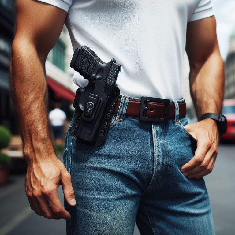 A man wearing a well-fitted tactical holster