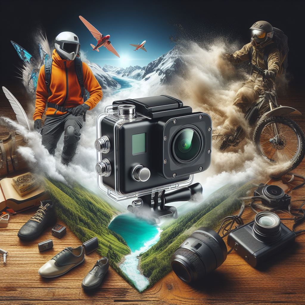themes of adventure and safety with various activities and situations around an action camera