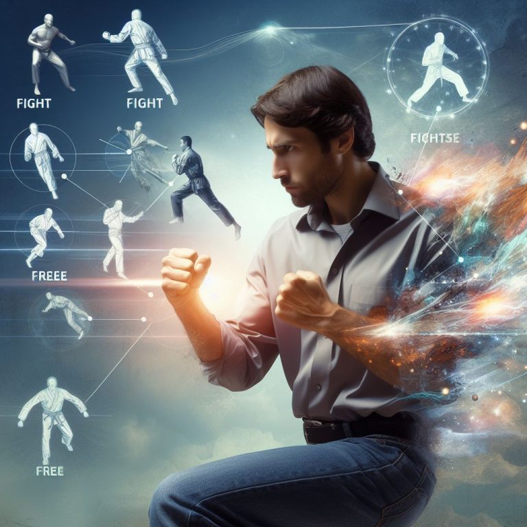 The fight, flight, or freeze response in a man who is learning self defense