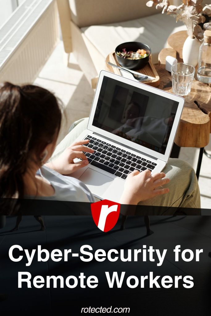 A remote worker practicing cybersecurity tips