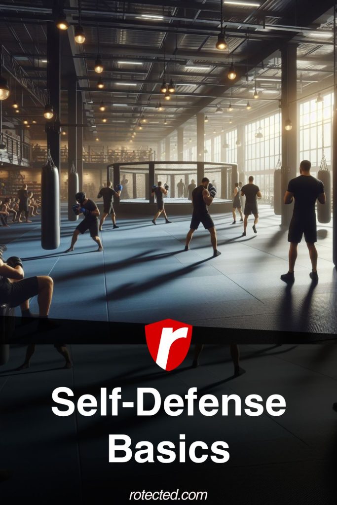 self defense techniques being taught at a gym