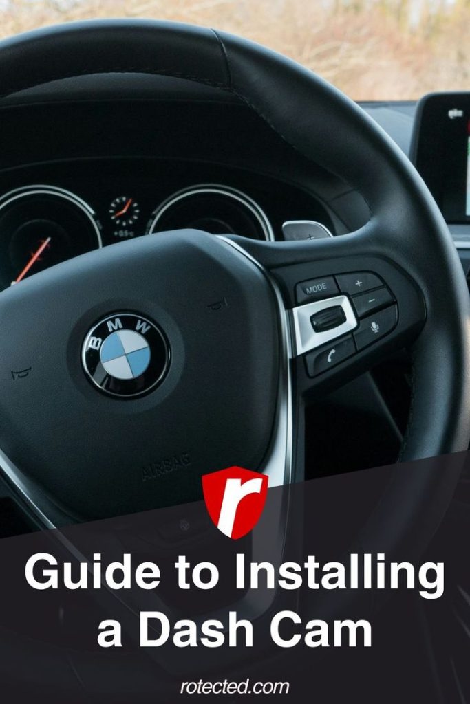 A BMW with a dash cam installed