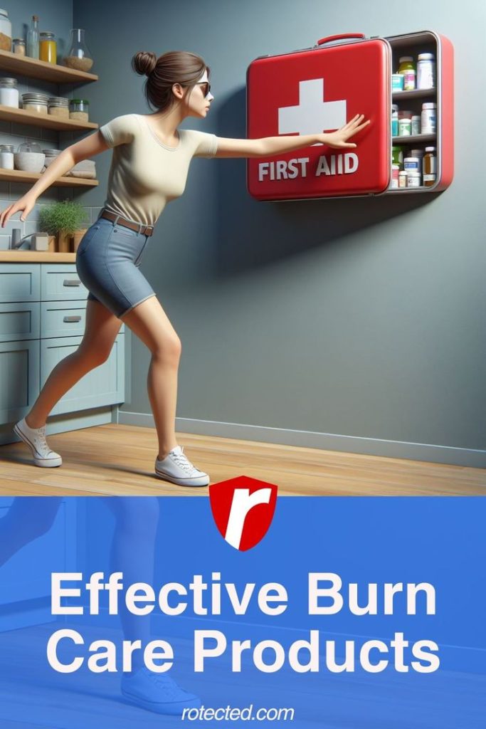 a woman reaching for the first aid kit