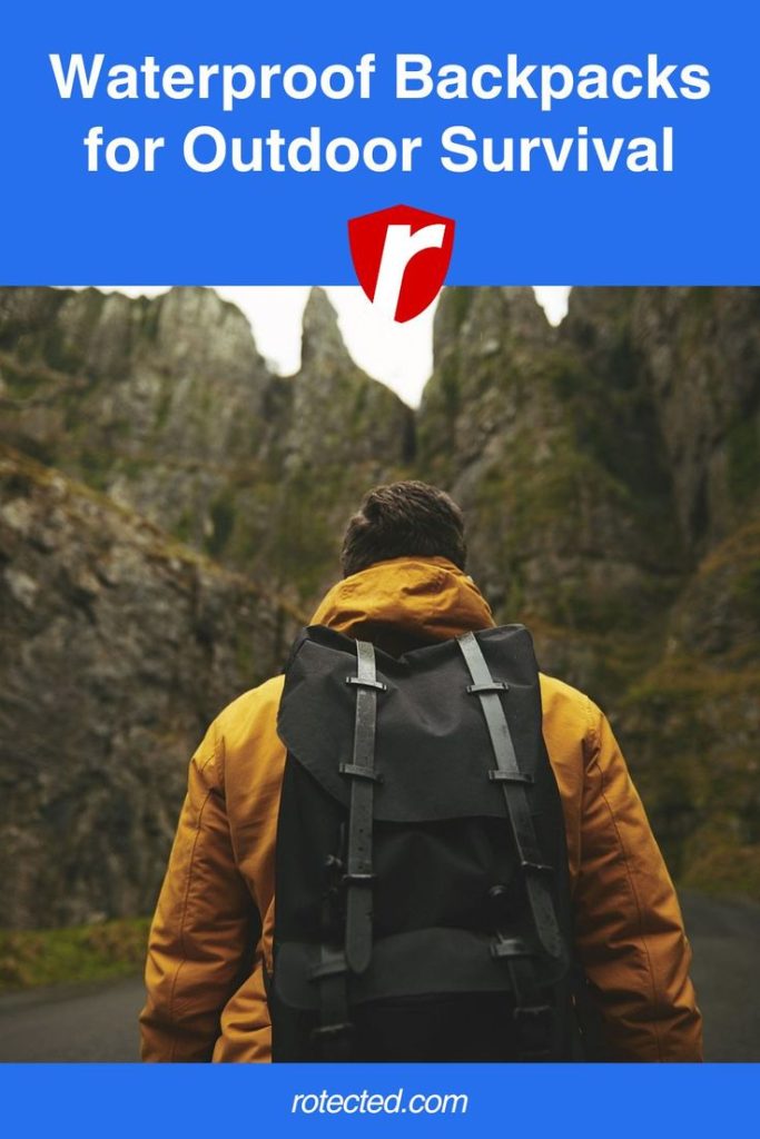 a man wearing a waterproof backpack