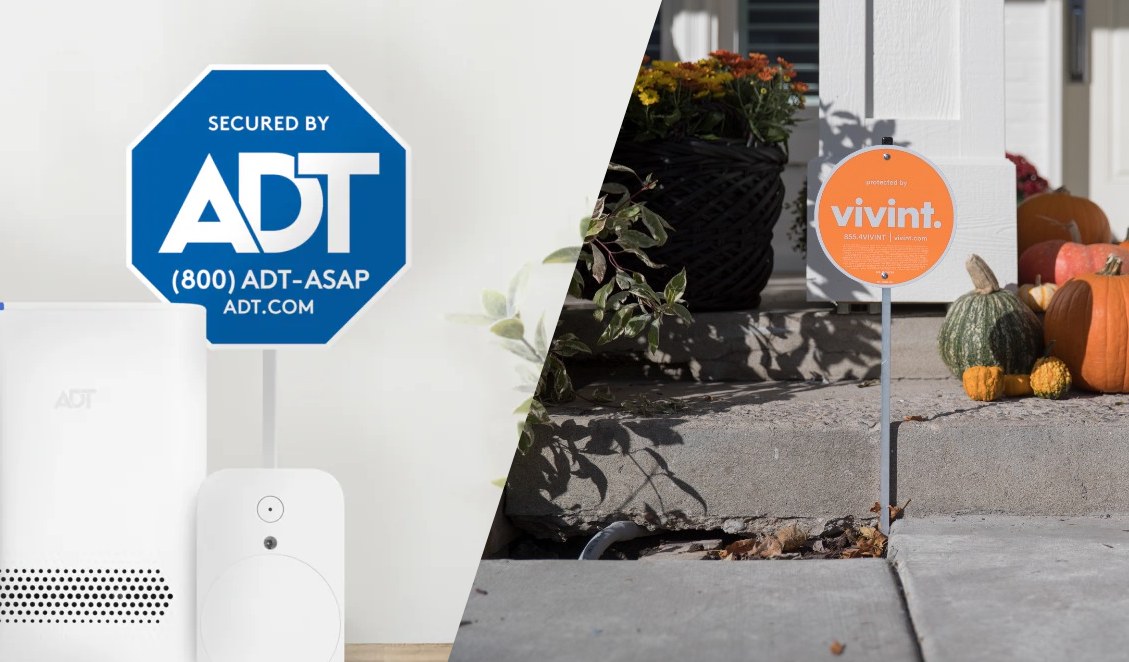 adt vs vivint home security signs